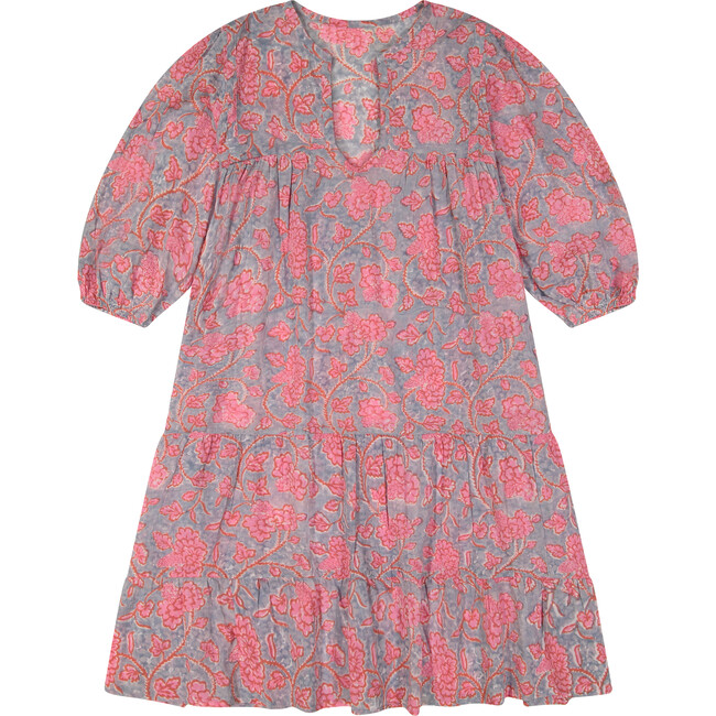 Women's  Veronique Dress, Bagru Pink Block
