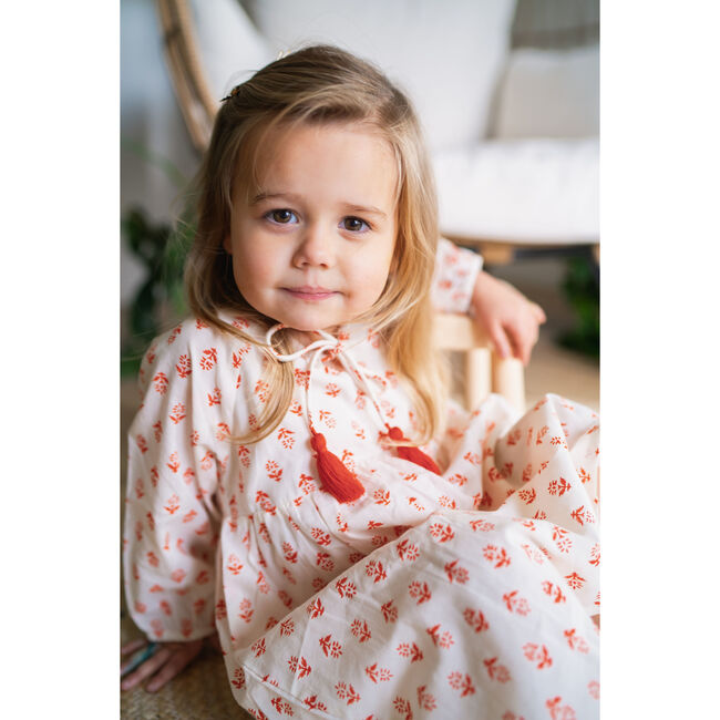 Sara Tunic Pop Over Dress, Coral Block