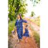 Women's Talia Maxi Dress, Bagru Blue Block - Dresses - 3