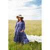 Women's Talia Maxi Dress, Bagru Blue Block - Dresses - 5