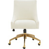 Jakob Adjustable Swivel Desk Chair, Cream - Desk Chairs - 1 - thumbnail