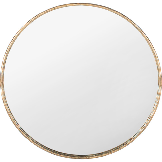 Renee Round Metal Mirror, Gold