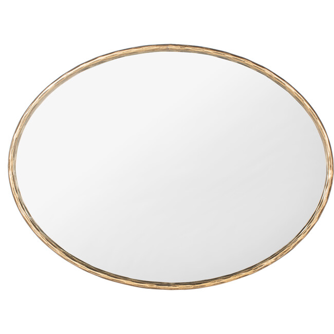 Jebediah Oval Metal Mirror, Gold