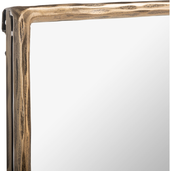 Yvette Square Metal Mirror, Gold - Mirrors - 3