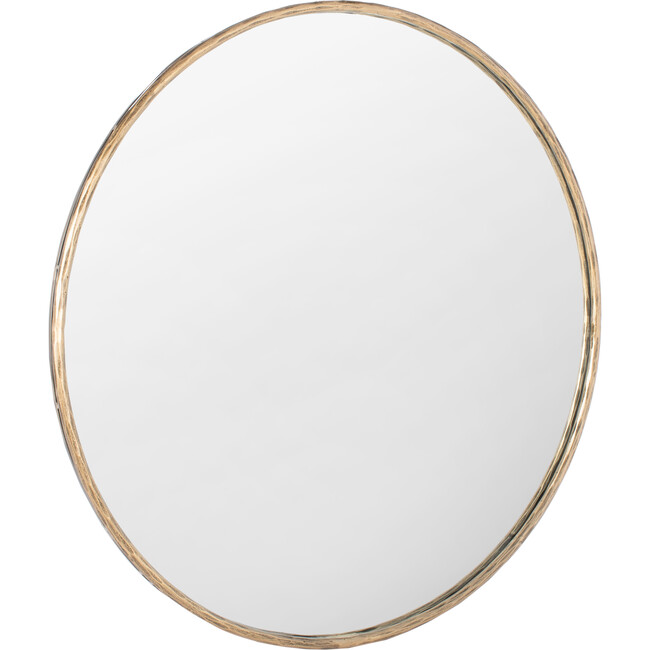 Renee Round Metal Mirror, Gold - Mirrors - 3