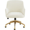 Kierstin Adjustable Swivel Desk Chair, Cream - Desk Chairs - 1 - thumbnail