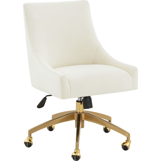 Jakob Adjustable Swivel Desk Chair, Cream - Desk Chairs - 3