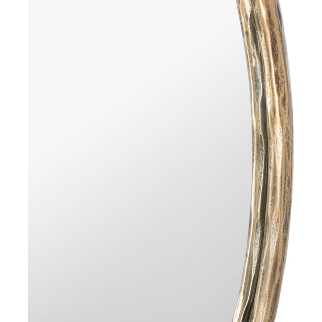 Renee Round Metal Mirror, Gold - Mirrors - 4