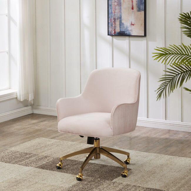 Kierstin Adjustable Swivel Desk Chair, Pink