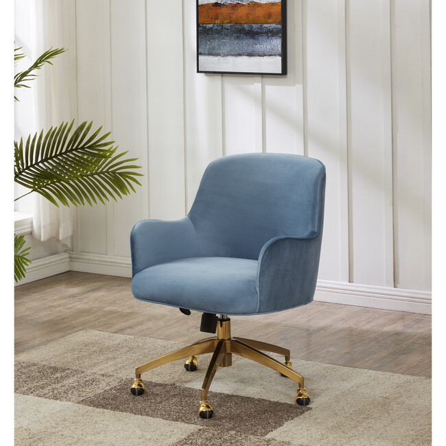 Kierstin Adjustable Swivel Desk Chair, Blue