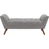 Damian Tufted Bench, Grey - Accent Seating - 1 - thumbnail