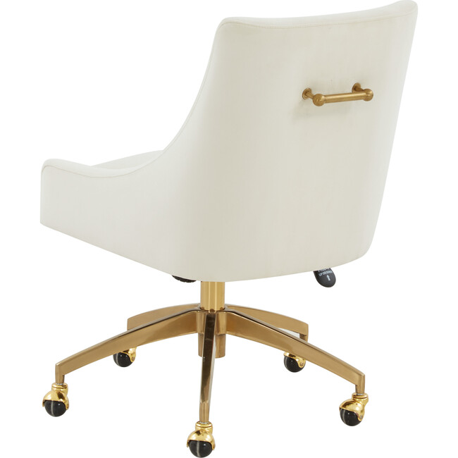 Jakob Adjustable Swivel Desk Chair, Cream - Desk Chairs - 5