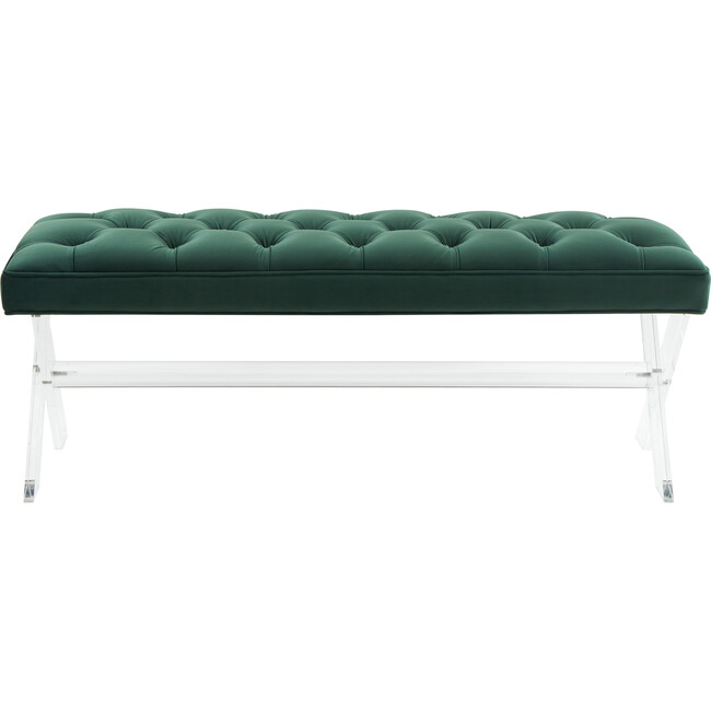 Tourmaline Tufted Acrylic Bench, Blue - Accent Seating - 1