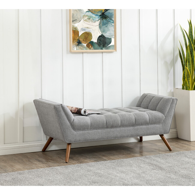 Damian Tufted Bench, Grey - Accent Seating - 2