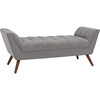 Damian Tufted Bench, Grey - Accent Seating - 3