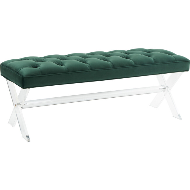 Tourmaline Tufted Acrylic Bench, Blue - Accent Seating - 3