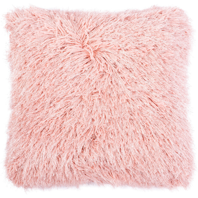 Shag Modish Metallic Pillow, Pink - Decorative Pillows - 1