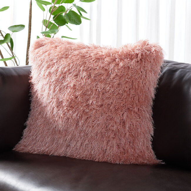 Shag Modish Metallic Pillow, Pink