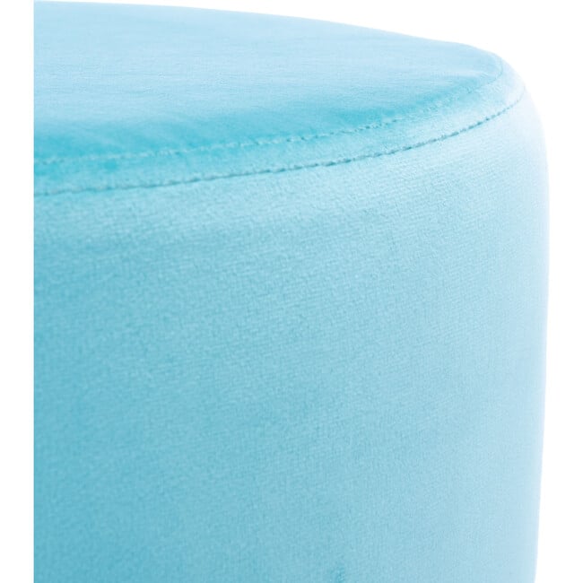 Abrea Round Ottoman, Turquoise - Ottomans - 4