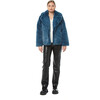 Women's Milly Faux Fur Jacket, Stone Blue - Coats - 4