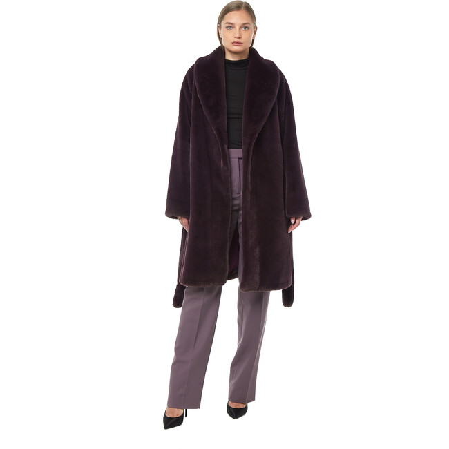 Women's Bree Faux Fur Jacket, Tobacco - Coats - 3