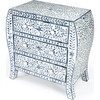 Trubadur Bone Inlay 3-Drawer Chest, Blue/White - Dressers - 1 - thumbnail