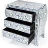 Trubadur Bone Inlay 3-Drawer Chest, Blue/White - Dressers - 3