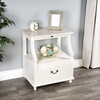 Danielle Marble Nightstand, White - Nightstands - 2