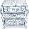 Trubadur Bone Inlay 3-Drawer Chest, Blue/White - Dressers - 4