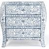 Trubadur Bone Inlay 3-Drawer Chest, Blue/White - Dressers - 5
