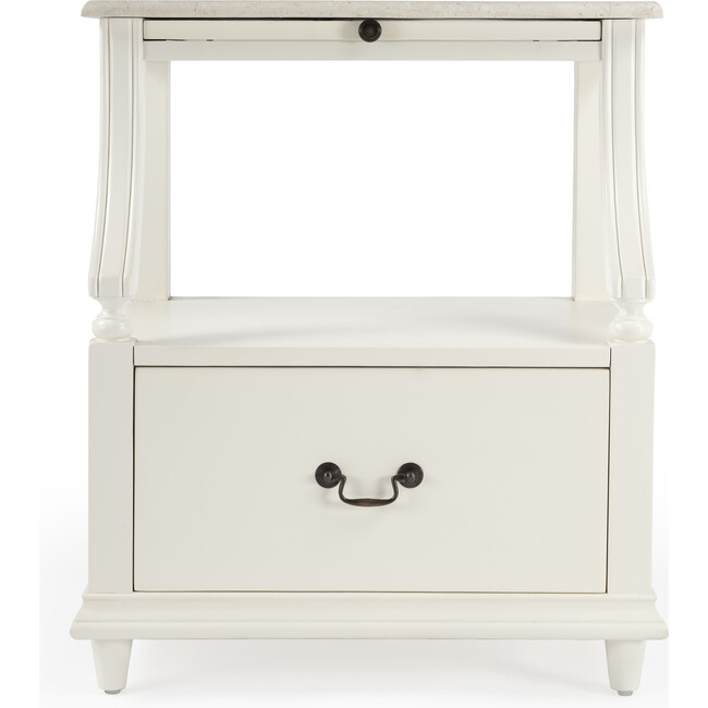 Danielle Marble Nightstand, White - Nightstands - 5