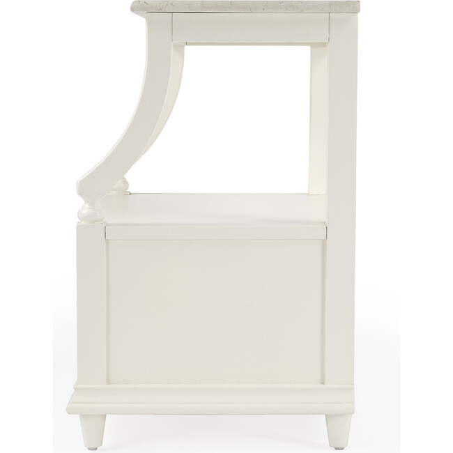 Danielle Marble Nightstand, White - Nightstands - 6