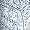 Trubadur Bone Inlay 3-Drawer Chest, Blue/White - Dressers - 9