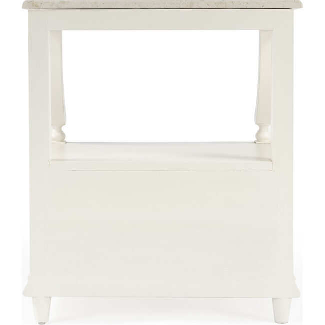 Danielle Marble Nightstand, White - Nightstands - 7