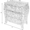 Trubadur Bone Inlay 3-Drawer Chest, Blue/White - Dressers - 10