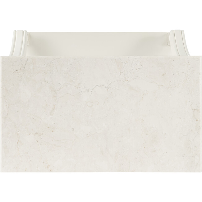 Danielle Marble Nightstand, White - Nightstands - 9
