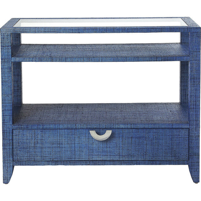 Amelle Raffia Console Table, Blue - Accent Tables - 3