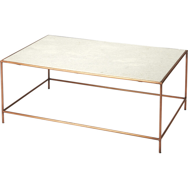 Copperfield Marble Coffee Table, White