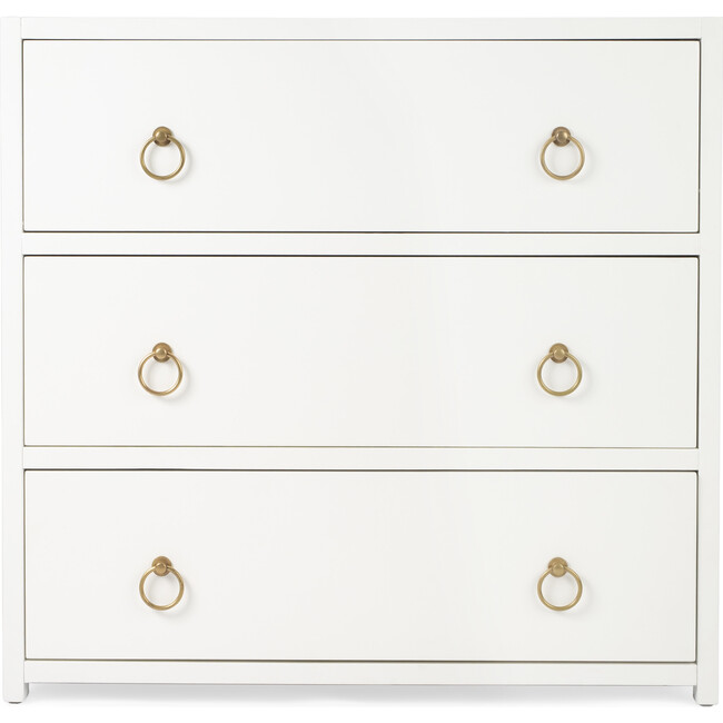 Lark 3-Drawer Chest, White - Dressers - 5