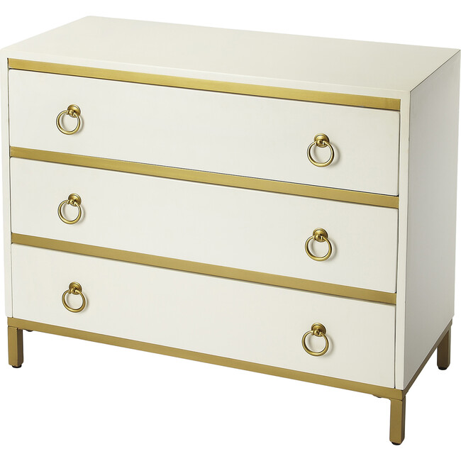 Monika Accent Dresser, Gold/White - Dressers - 1