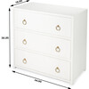 Lark 3-Drawer Chest, White - Dressers - 10