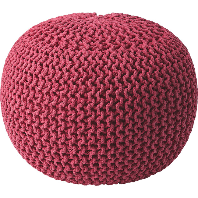 Knit Floor Pouf, Pink