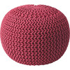 Knit Floor Pouf, Pink - Accent Seating - 1 - thumbnail
