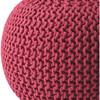 Knit Floor Pouf, Pink - Accent Seating - 2 - thumbnail
