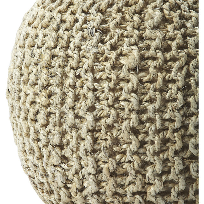 Knit Floor Pouf, Beige - Accent Seating - 2