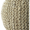 Knit Floor Pouf, Beige - Accent Seating - 2 - thumbnail