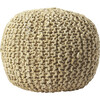 Knit Floor Pouf, Beige - Accent Seating - 3 - thumbnail