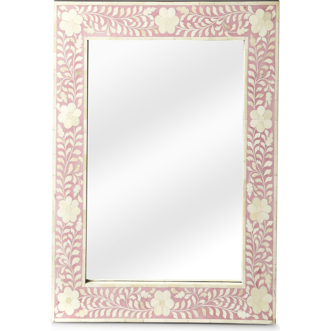 Vivienne Bone Inlay Wall Mirror, Pink