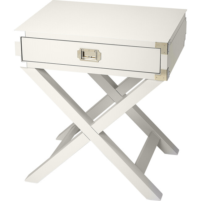 Anew Campaign Side Table, White