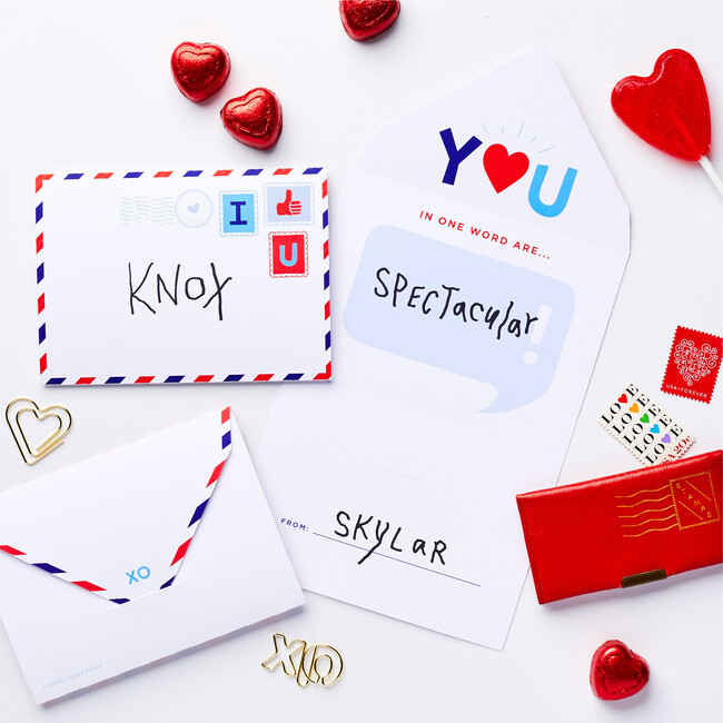 Mini Airmail All-In-One Valentine Card & Envelope - Paper Goods - 2